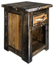 Big Sky Collection Live Edge, One Drawer Nightstand, Jacobean Stain, 25"H