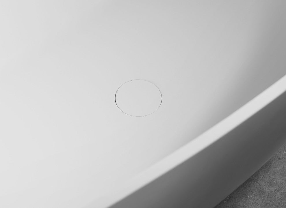 ALFI brand AB9975 59" White Oval Resin Soaking Bathtub
