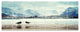 Birds and Mountain Peak, Seashore Wall Art on Canvas, 83"x32", 7 Panels