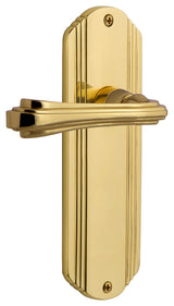 Deco Plate With Fleur Lever, Polished Brass, Left-Handed