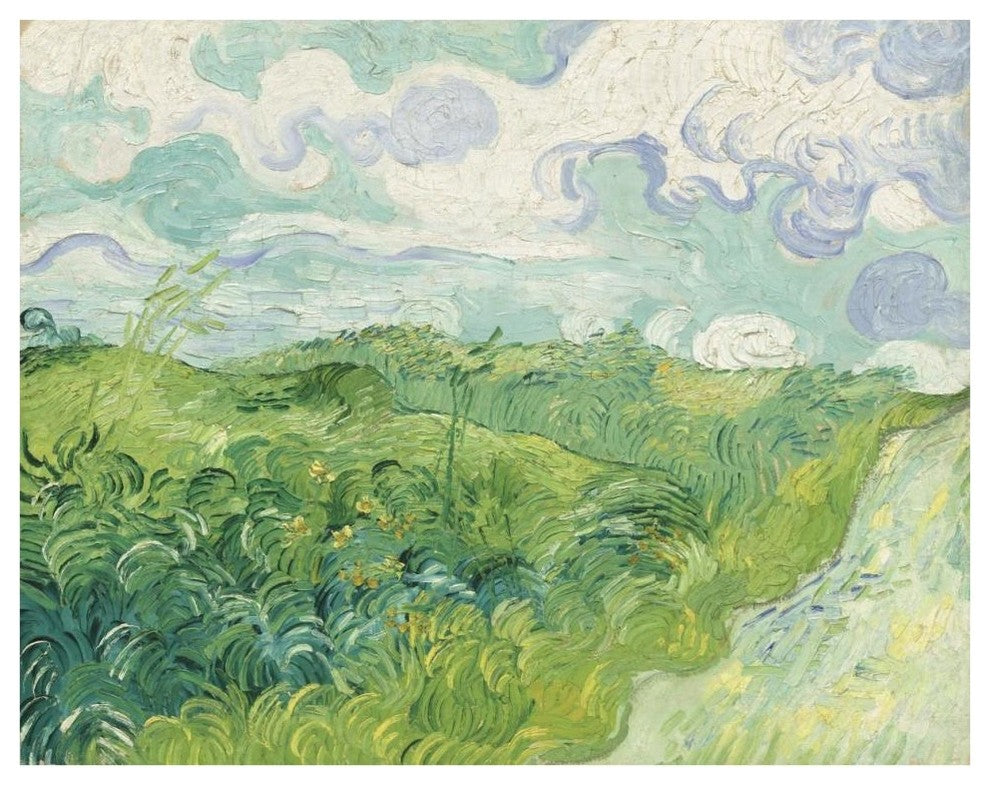 "Green Wheat Fields, Auvers, 1890" Paper Print by Vincent van Gogh, 42"x32"