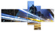 Traffic In Hong Kong at Night, Cityscape Canvas Art Print, 60"x32", 5 panels