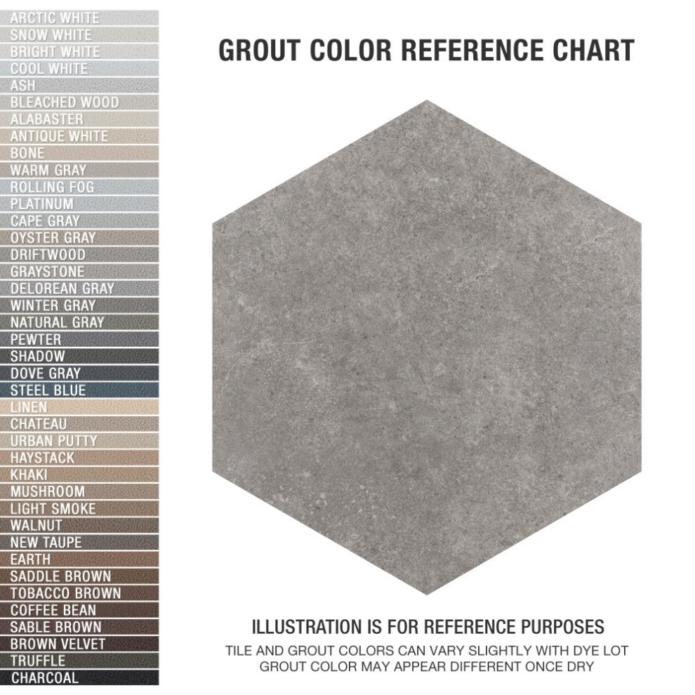 Traffic Hex Grey Porcelain Floor and Wall Tile