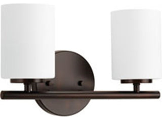 Progress Replay 2-Light Vanity, Antique Bronze, Etched Painted White - P2158-20