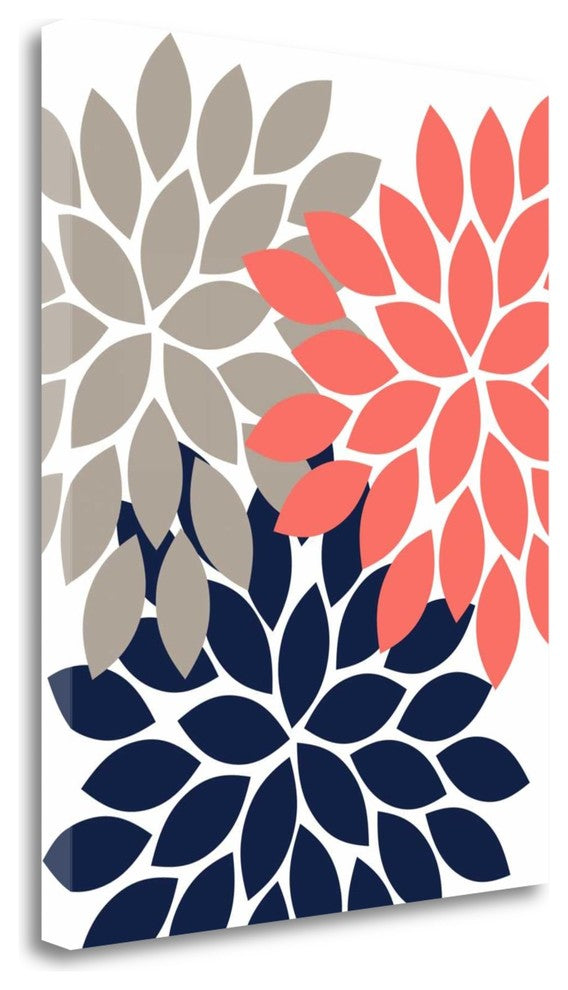 "Trio Flower Burst 20" By Tamara Robinson, Giclee Print on Gallery Wrap Canvas