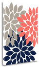 "Trio Flower Burst 20" By Tamara Robinson, Giclee Print on Gallery Wrap Canvas