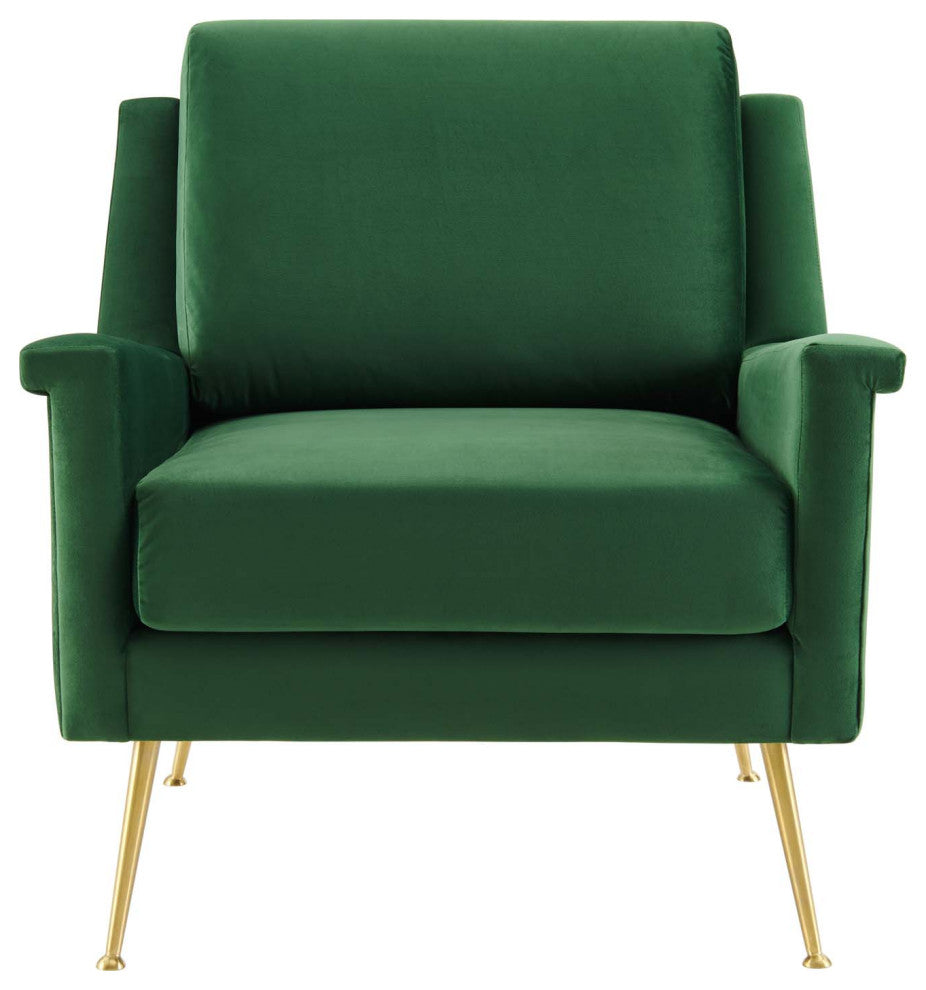 Armchair Accent Chair, Velvet, Gold Green, Modern, Living Lounge Hospitality