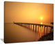 "Old Wooden Pier Long To Evening Sea" Sea Pier and Bridge Wall Art, 40"x30"