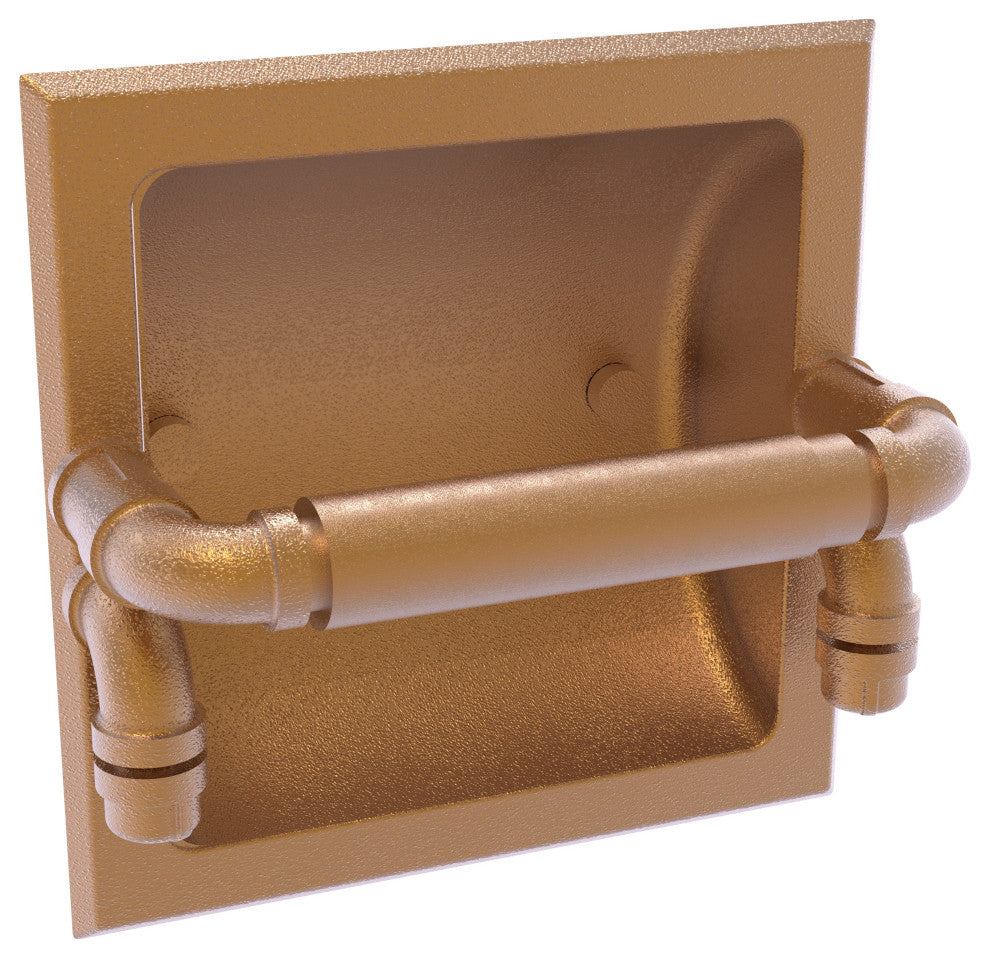 Pipeline Recessed Toilet Paper Holder, Brushed Bronze
