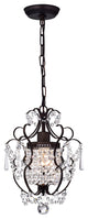 Rosalie 1-Light 11" Crystal Chandelier, Antique Bronze