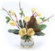 Saucer Magnolia in Smoke Amber Glass
