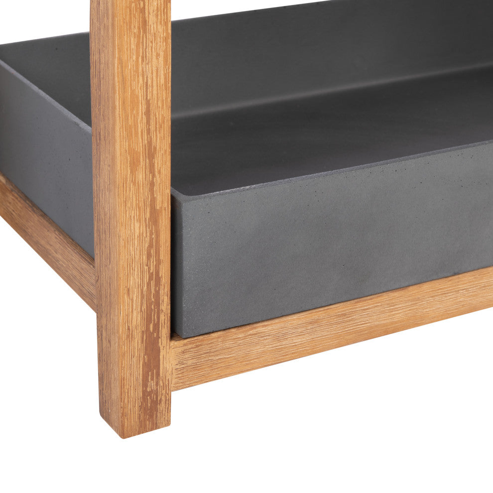 Safavieh Semli Patio Shelf, Natural/Grey