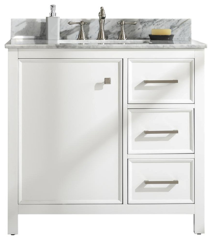 36" Single Sink Vanity Cabinet, White