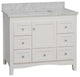 Abbey 42" Bathroom Vanity, White, Carrara Marble