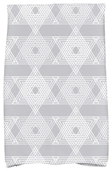 Star Light Decorative Holiday Geometric Print Hand Towel, Gray