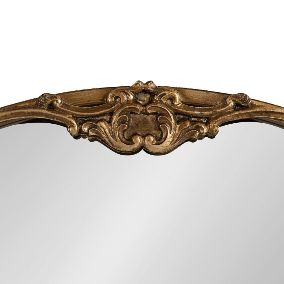 Novella Decorative Wall Mirror, Gold, 30"x18"
