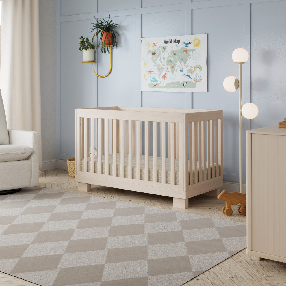 Modo 3-in-1 Convertible Crib With Toddler Bed Conversion Kit, Washed Natural