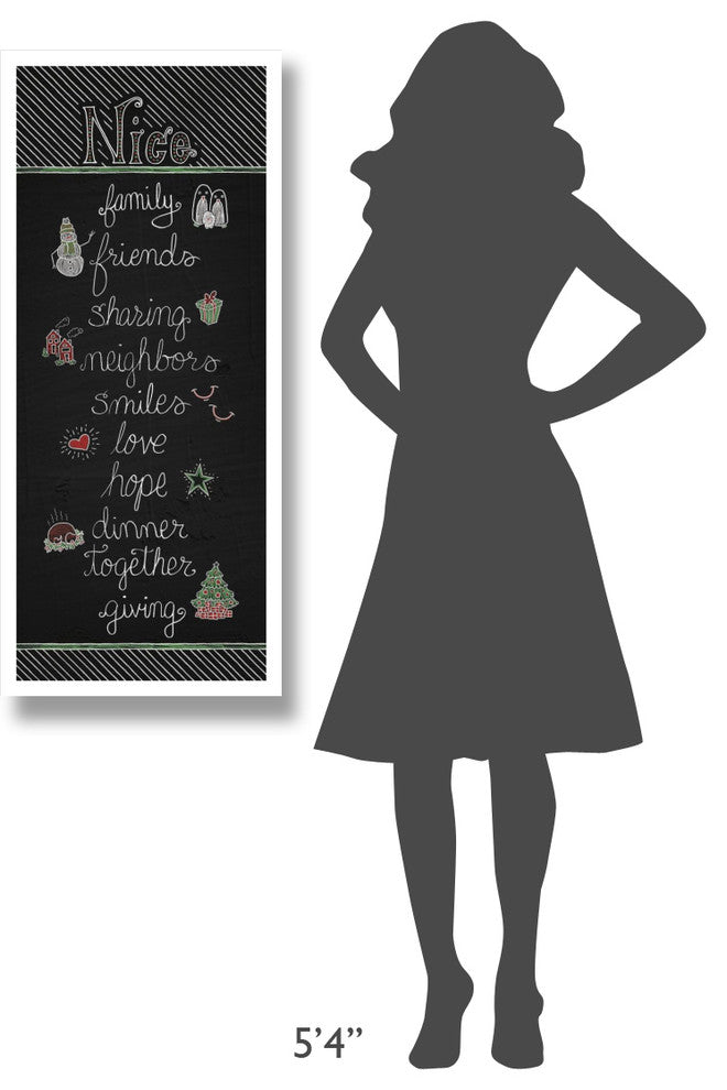 "Christmas Chalkboard Nice" Digital Paper Print by Elyse DeNeige, 18"x42"
