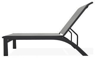 Kendall Sling Stackable Outdoor Chaise Lounge, Alloy/Black