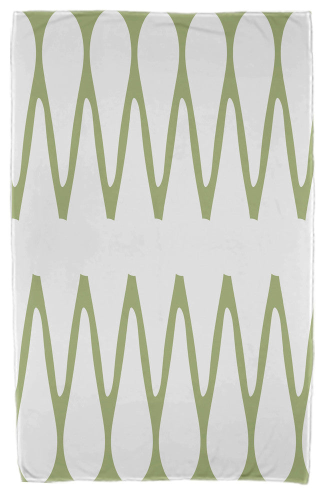 30x60" Zipped, Geometric Print Beach Towel, Green