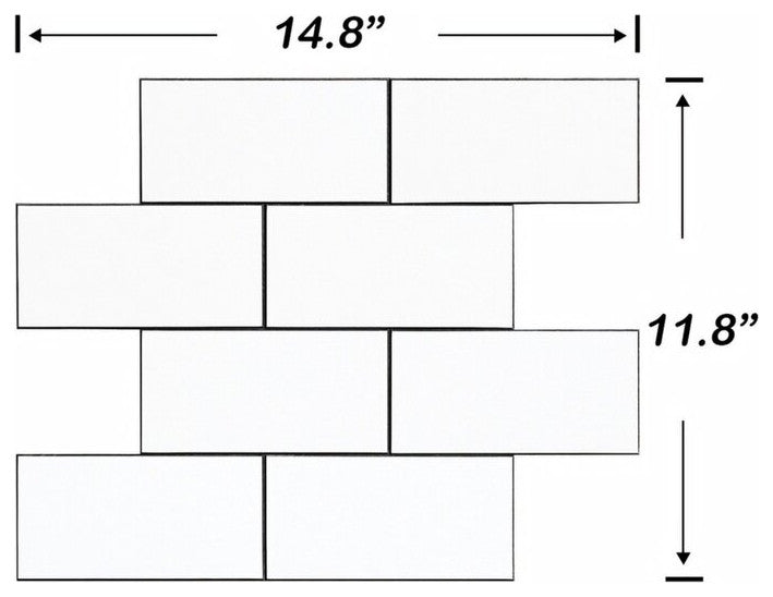 Matte White 3" X 6" Aluminum Peel & Stick Subway Tile, 1 box