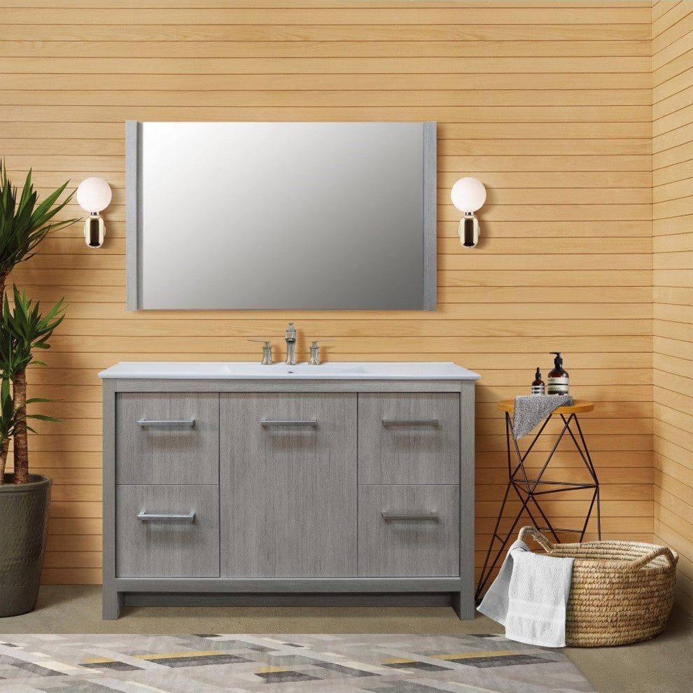 48" Single Sink Vanity With Gray Pine Finish