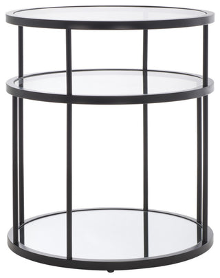 Safavieh Layta 3 Shelf Accent Table, Black/Clear