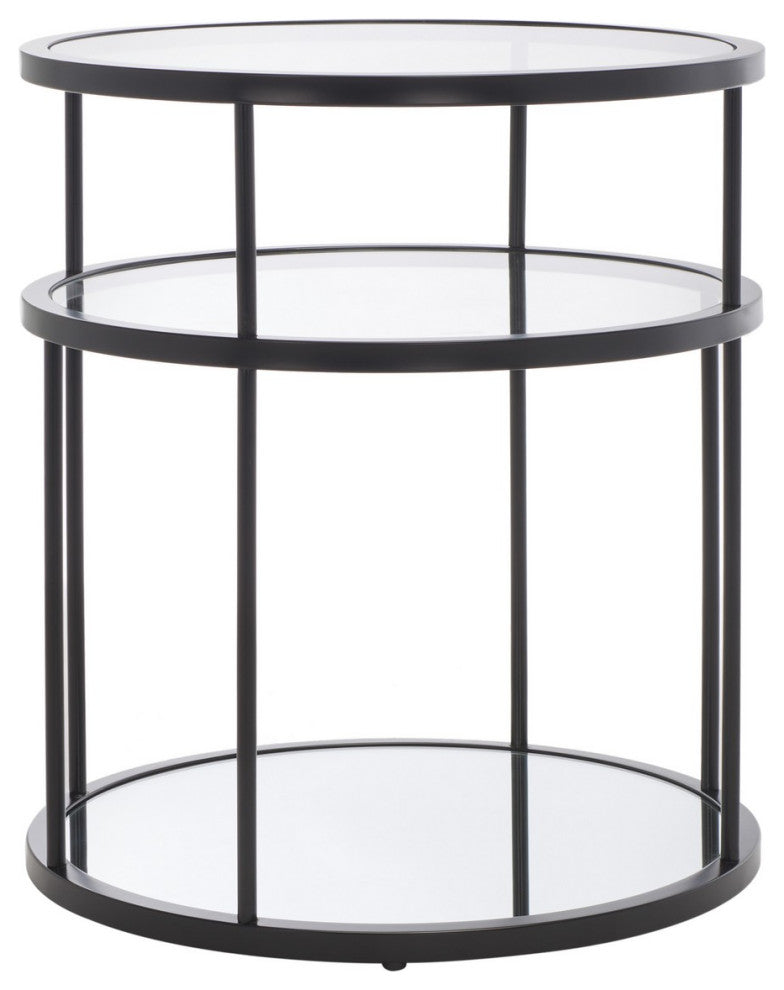 Safavieh Layta 3 Shelf Accent Table, Black/Clear