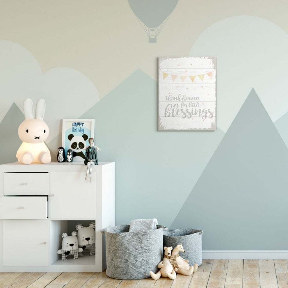 The Kids Room by Stupell Thank Heaven Blessing Yellow Kids Word Design, 16 x 20