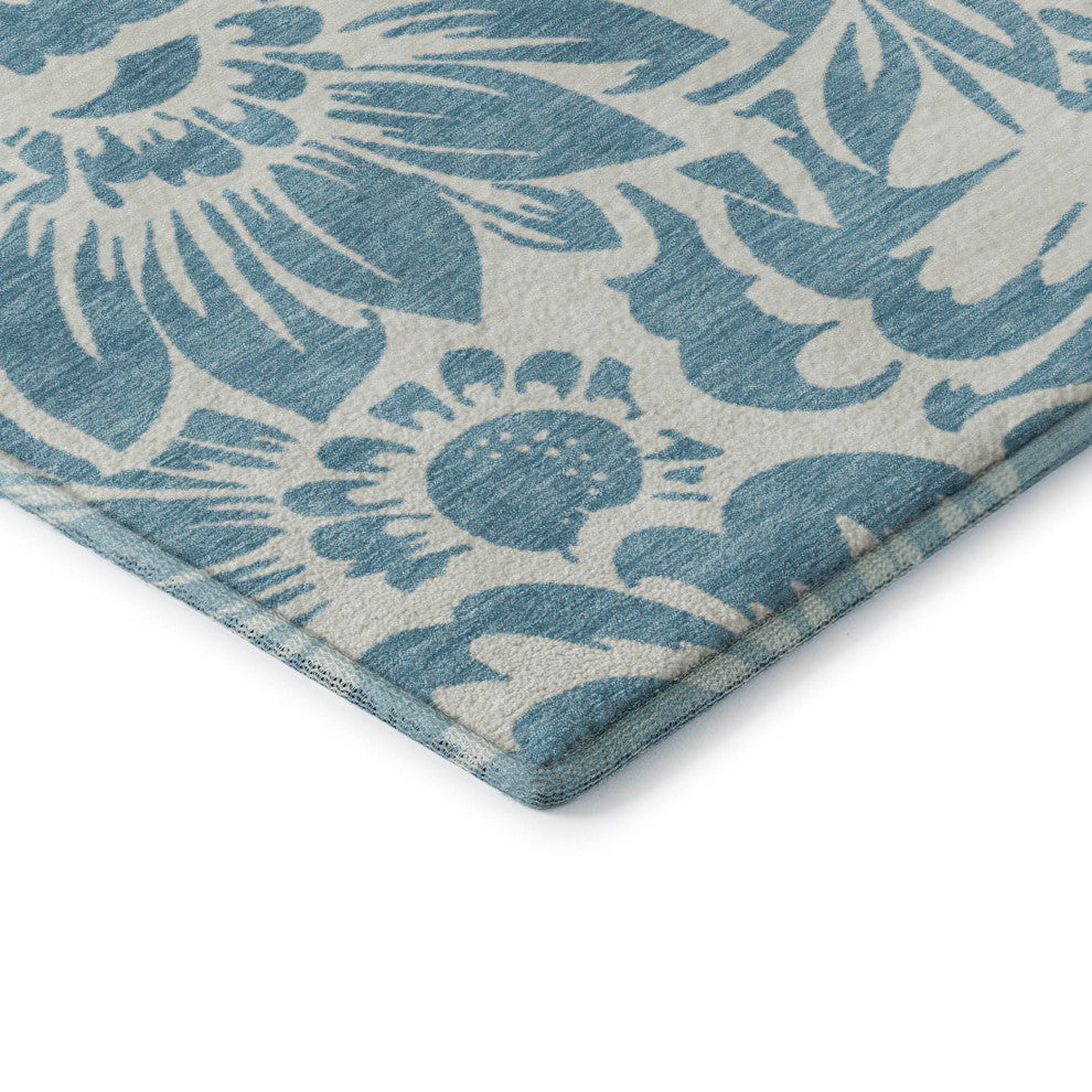 Premium Machine Washable Mayfield AMF551 Denim 1'8" x 2'6" Rug