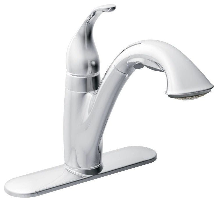 Moen Camerist Single Handle Low Arc Pull-Out Kitchen Faucet, Chrome - 67545C