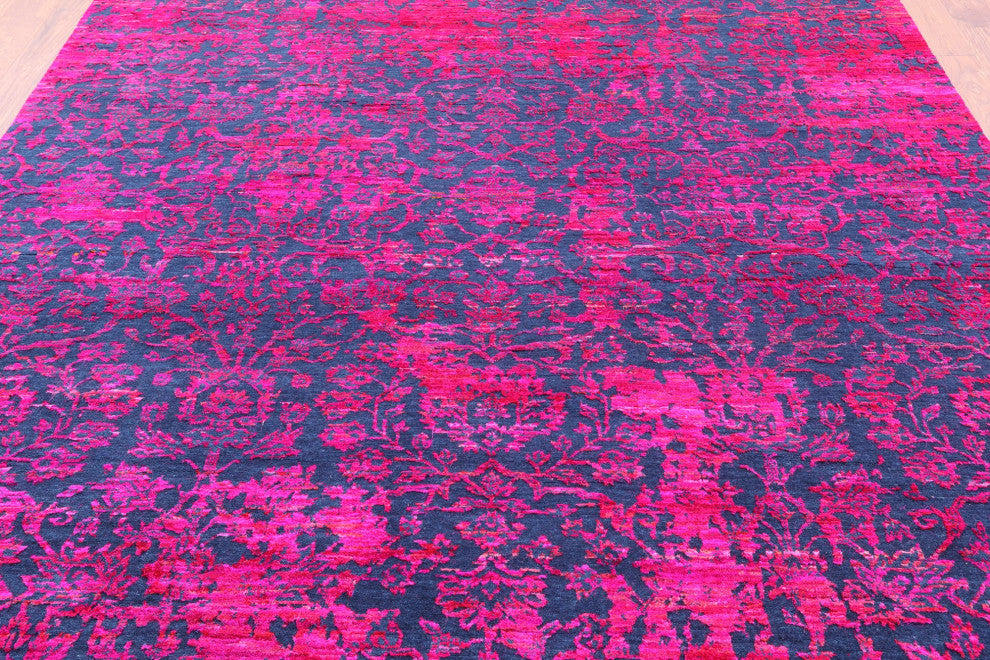 Handmade Modern Wool and Silk Rug 8' 0" X 9' 11" Q11845