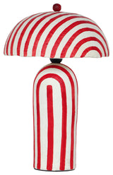 Maiori Papier Mache Table Lamp, Red