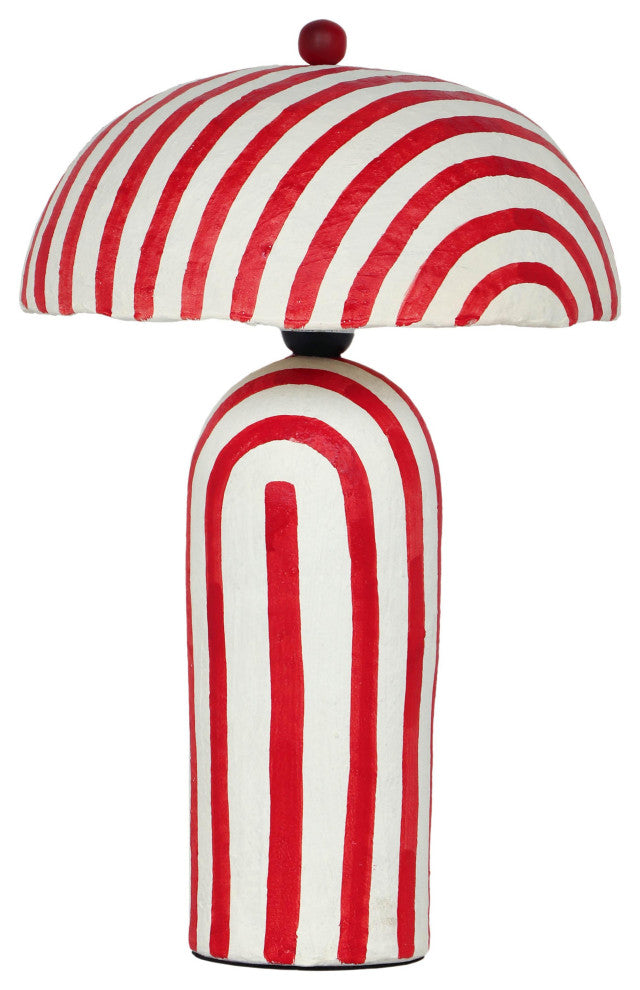 Maiori Papier Mache Table Lamp, Red