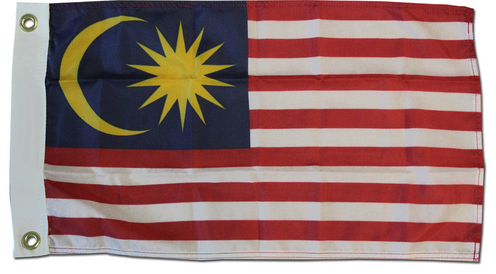 Malaysia, 12"x18" Nylon Flag