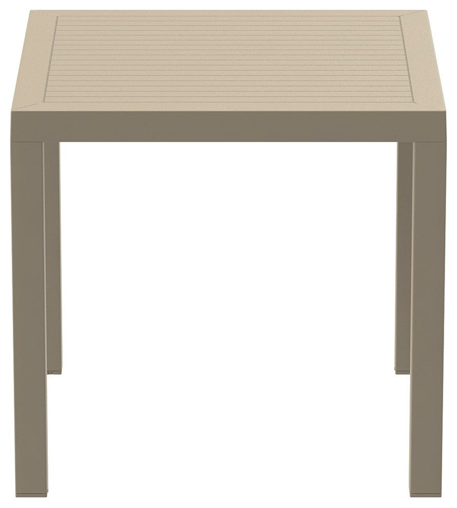Ares Resin Square Dining Table, Taupe 31"