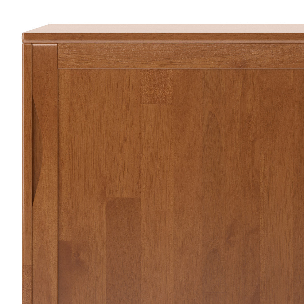 Harper Solid Hardwood Medium Storage Cabinet, Teak Brown