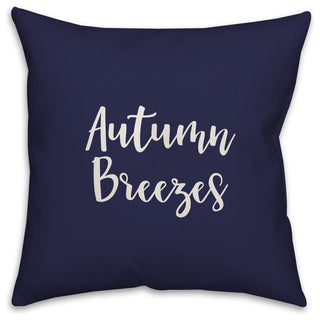 Autumn Breezes in Navy 18x18 Throw Pillow