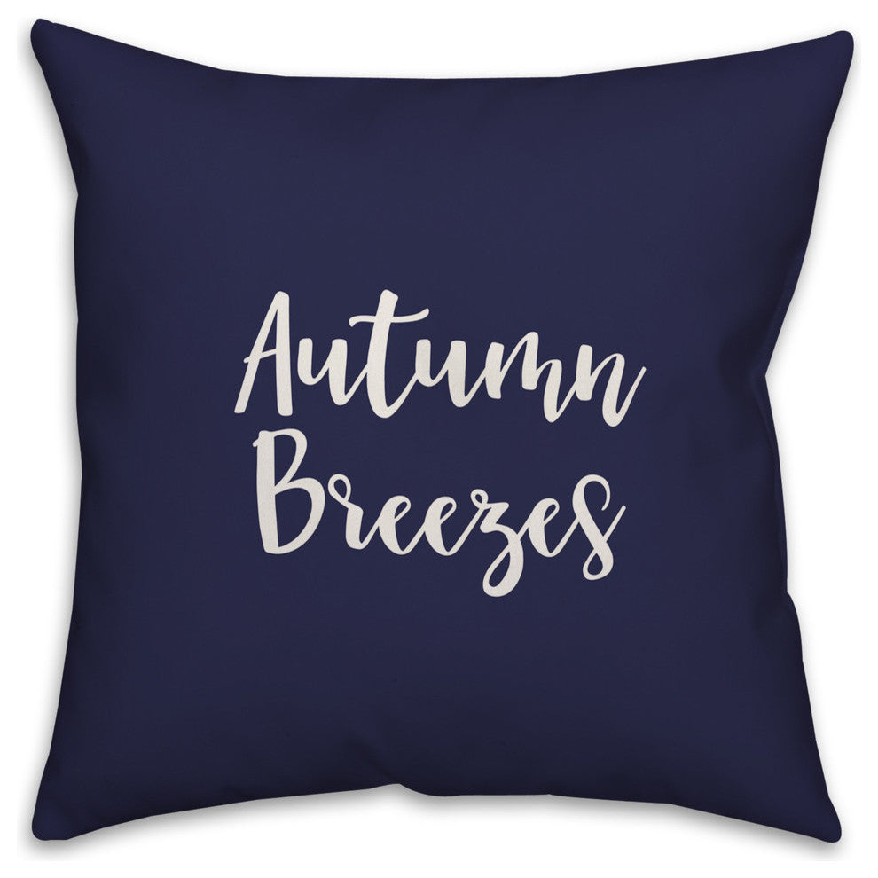 Autumn Breezes in Navy 18x18 Throw Pillow