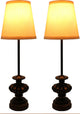 Urbanest Alma Mini Buffet Lamps, Burnt Gold With Ivory Shades, Set of 2