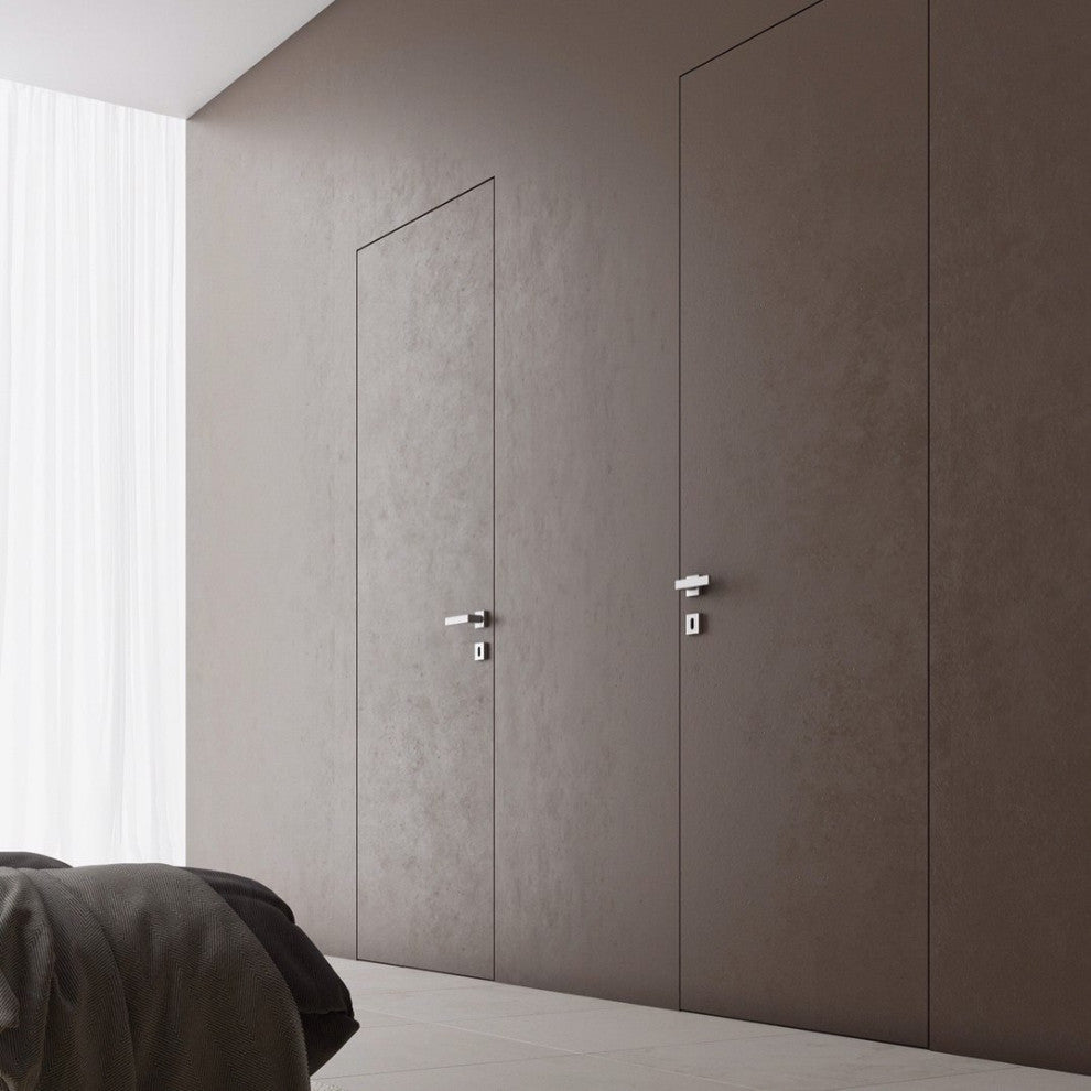 Invisible Solid Hidden Door with Handle | Planum 0010 24x80 Left-hand Outswing