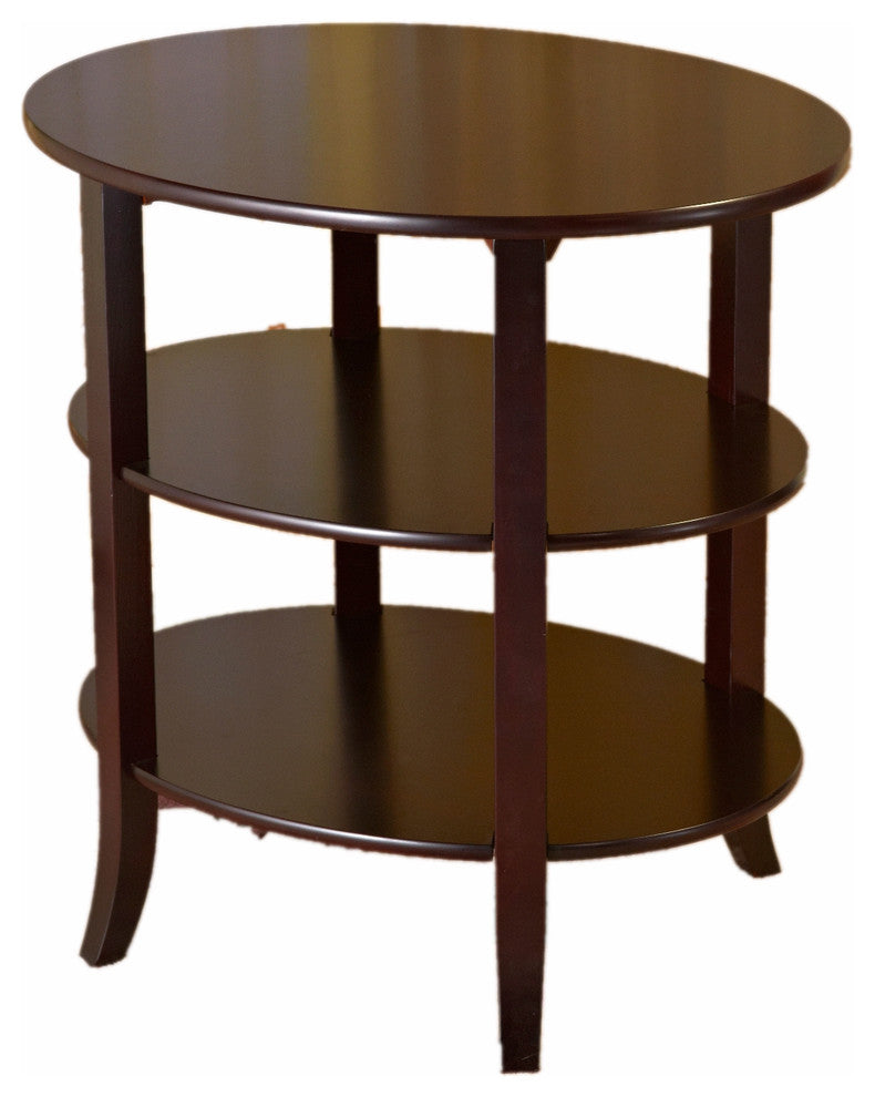 3-Tier Oval End Table