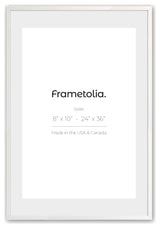 Opaque White 3/4 Wall Frame, Wide Mat, 8x10 Opening, 16x20 Without Mat