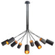 HomeRoots 59" X 59" X 51" Black Fabric Metal Ceiling Lamp