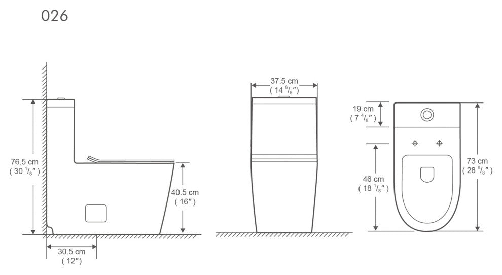 12 inches 0.88/1.28GPF Dual Flush One-Piece Toilet with Soft Close SeatWhen you"™