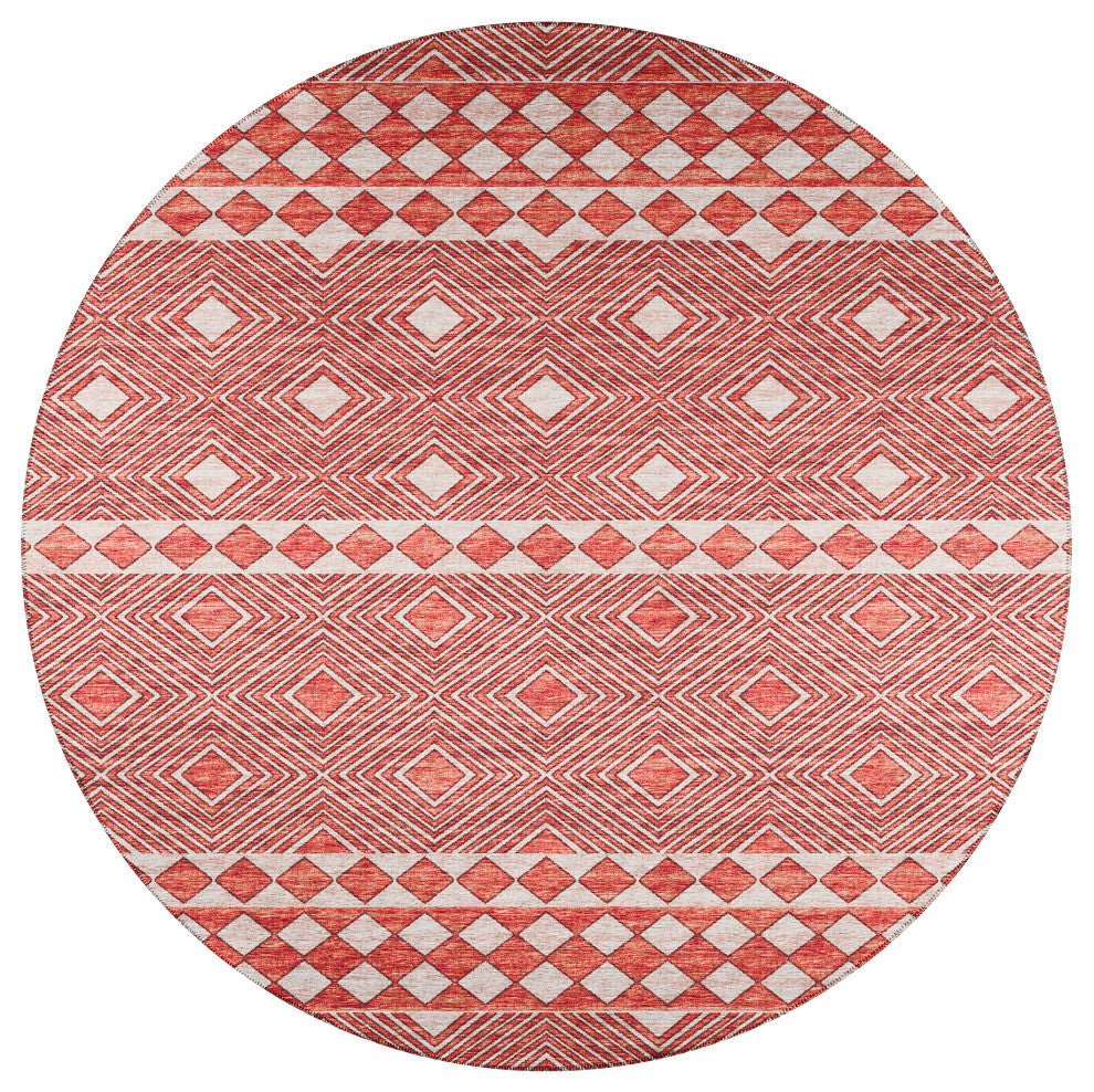 Indoor/Outdoor Sedona SN1 Paprika Machine Washable 10' x 10' Round Rug