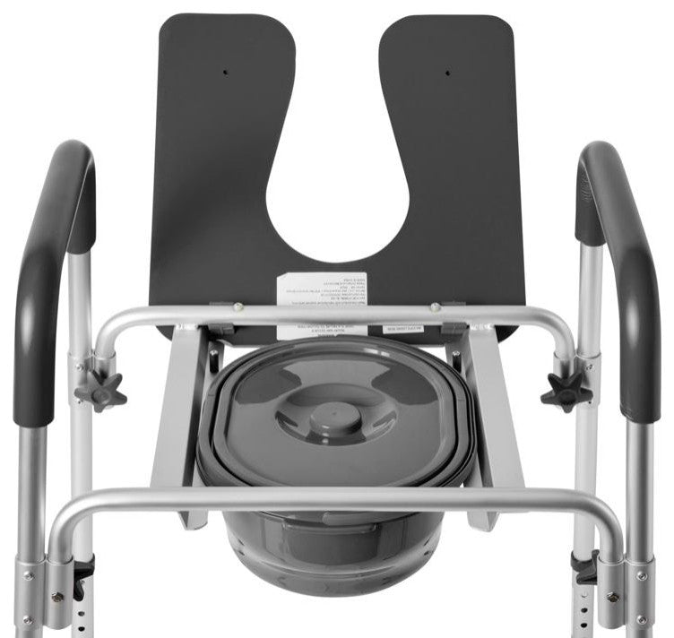 Hercules Shower Commode Chair with Safety Rail, Height Adjustable Frame, Gray