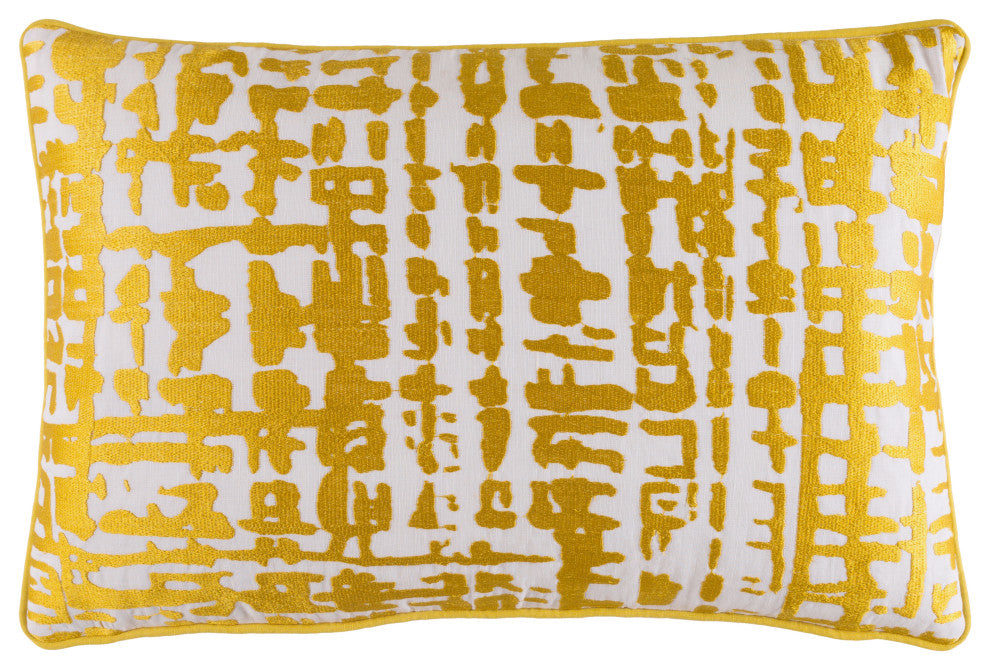 Surya Hessian HSS-003 18"x18" Pillow Kit, Metallic/Gold/White