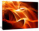 Orange 3d Abstract Fractal Waves, Contemporary Abstract Wall Art, 20"x12"