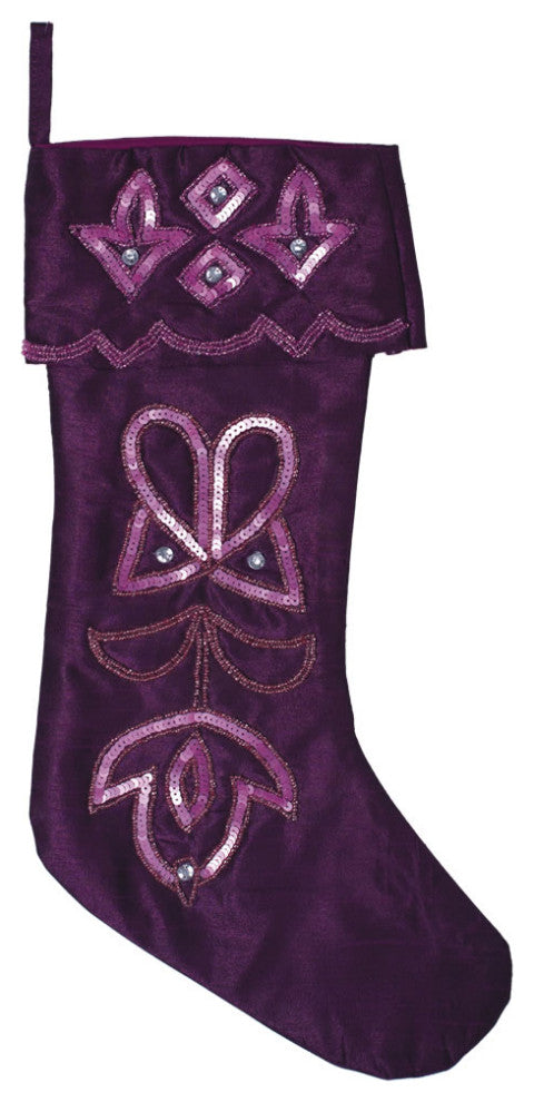Vickerman Qtx17282 Decorative 8"X19" Romance Collection Christmas Stocking